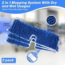 Mop Refill Heads Compatible With O Cedar Dual-Action Flip Mop,Microfiber Replacement Mop Heads For Dry/Wet Use,Washable& Reusable For All Floor Cleaning(3 Pack) - mặc định - Xem 5