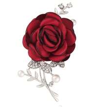 This Is A Charming And Elegant Bridal Brooch. The Fabric Rose Brooch Can Be Worn On Suits, Shirts, And Is Suitable For Daily Outings, Wedding Ceremonies, Balls, Parties, And Business Meetings. It Also Makes A Great Gift For Valentine's Day And Mother's Day. - Multicolor - View 8