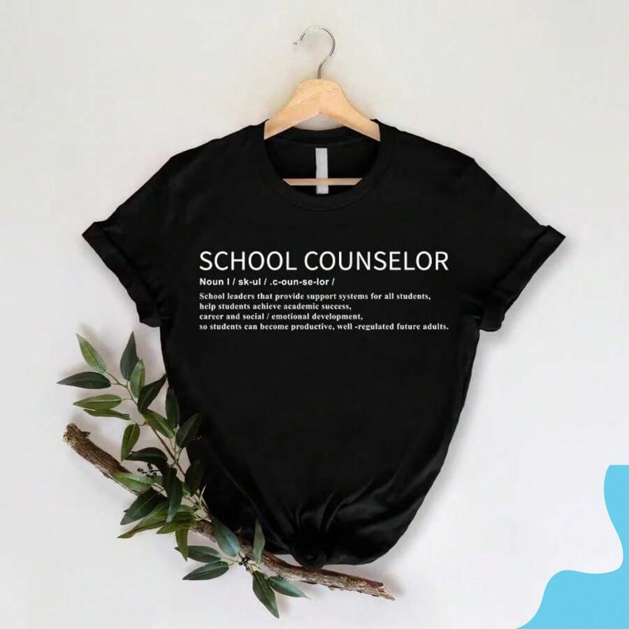 School Counselor Shirt, Teacher Shirt, Back To School Gift, School Counseling Therapist, Gift For Guidance Counselor, Counselor Gift - Black - View 1