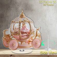 2D Decoración giratoria de acrílico con carroza y muñeca de cuento de hadas rosa y dorado, agrega encanto a las celebraciones, decoración interior/exterior, hogar, oficina, relajación, ballet, oficina, romántico, detalles intrincados, Día de los Abuelos, Aniversario, Fiesta, Año Nuevo, Boda, Día de San Valentín - A - Ver 4