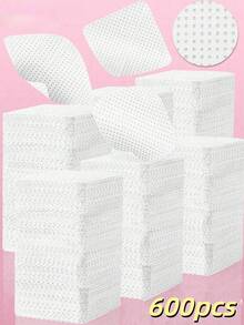 600 Pieces Of Gel Nail Polish Remover Wipes, Lint-Free Disposable Nail Cleaning Pads, Fast, Effective, And Gentle Nail Polish Remover Wipes Suitable For Gel Nails, Natural Nails, Manicures, Pedicures, Salon And Home Use. Wholesale Cosmetic And Beauty Tools. - 彩色 - 查看 10