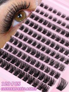 MAANGE 120片CC卷翘猫眼假睫毛 - 单片装，新手友好，DIY睫毛，适合角色扮演、动漫和日常妆容，角色扮演睫毛，睫毛簇，假睫毛，单片假睫毛，仿真睫毛 - 黑色 - 查看 12