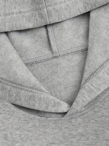 Women's Hoodie, Creative Minimalist Cute Cat Print On The Chest, Stylish And Comfortable Autumn/Winter Fashion, Versatile Casual Hoodie, Women's Clothing - 灰色 - 查看 4