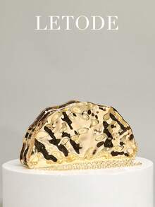 这款镶钻首饰套装包含项链、耳环和手链，搭配镀金亚克力手拿包，适合浪漫婚礼、春夏链条单肩包、新娘包、正式舞会手拿包、优雅晚礼服包，完美适用于派对、婚礼、舞会、晚宴/宴会，可搭配节日派对礼服、晚礼服和亮片连衣裙。 - 金色 - 查看 5