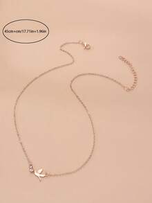 1pc Fashionable Cubic Zirconia Decor Peace Dove Pendant Necklace For Women For Daily Decoration - Rose Gold - View 6