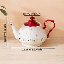 陶瓷法式压滤咖啡杯碟礼盒套装，高品质水杯、茶壶、冲泡壶 - 彩色 - 查看 6