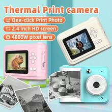 Vavupo 2.4英寸高清屏幕热敏打印相机：捕捉松鼠、蛋糕或风景的清晰瞬间，一键打印，即可立即将其打印成可爱便携的旅行纪念品！ - 白色 - 查看 2