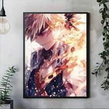 NebulaNova 动漫海报套装、Izuku Midoriya、Bakugō Katsuki、OCHACO URARAKA、Shoto Todoroki、拼贴套件，1 件套 - 淡黃 - 查看 5