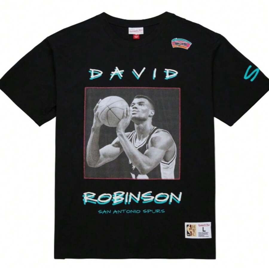 Mitchell & Ness San Antonio Spurs David Robinson Heavyweight Premium Player Tee - màu đen - Xem 1