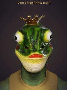 青蛙王子面具，嘉年华化装舞会酒吧，趣味化装舞会表演道具，恶作剧和有趣的头饰 - 彩色 - 查看 2