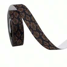 1.6厘米宽动物纹罗缎丝带，豹纹和斑马纹礼品盒包装丝带，5码长 - 彩色 - 查看 13
