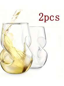 Creative Spiral High Borosilicate Glass Coffee Cup, Household Red Wine Whiskey Glass, High-Quality Transparent Glass Cup - Transparent - View 9