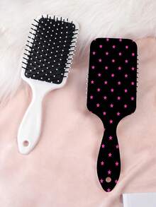 1pc Y2K Cartoon Series Air Cushion Comb, Classic Style Elements With Unique Star, Bow, Polka Dot, Heart Pattern Design, Smooth Straight Hair Comb, Made Of Durable PC+TPU Material, Suitable For Hair Care And Styling - Multicolor - View 14