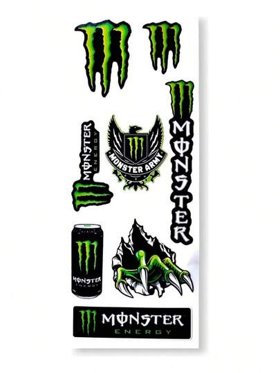 TendenciaCalcomanias Laminadas Casco De Moto , Monster Protección UvCalidad premium