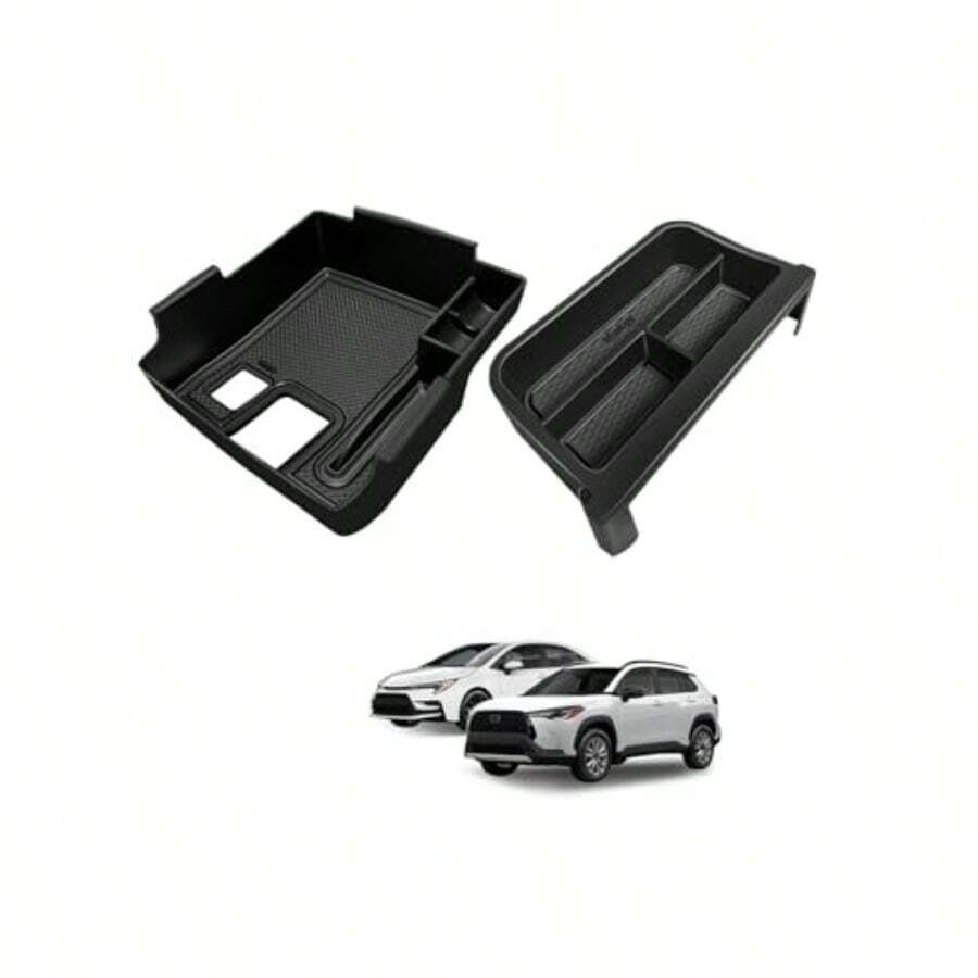 Cter Console Organizers Compatible With 2020-2025  Corolla And 2022-2025 Corolla Cross Accories Dashboard Insert Behind 8-Inch Scre And Middle Console Tray 2PCS Not For 2026 Model - 儀表板托盤和中控台零件 - 黑色 - 查看 1