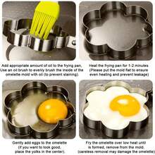 5pcs Stainless Steel Pancake Molds, Suitable For Frying Pan Egg Molds, Easy To Clean Cooking Molds, Various Shapes, Heart-Shaped - Multicolor - View 4