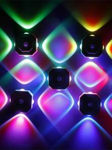 1pc ABS Material, USB Rechargeable (Built-In 3.7V-400mAh Battery), Motion Sensor RGB 7-Color Gradient 4-Head Wall Washer Light, With 3-Level Adjustable Switch, Available In 1pc/2pcs/4pcs Set, Suitable For Bedside, Backdrop, Living Room, Bedroom, Holiday Party Decoration - one-size - View 3