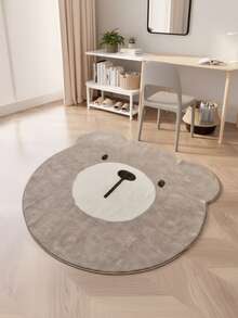 1pc Cute Brown Bear Head Shaped Rug, Asymmetrical Animal Head Decorative Carpet, Bedroom Decor, Small Rug, Carpet, Home Decor, Living Room Rug, Living Room Small Rug, Bedroom Rug, Living Room Home Decor, Outdoor Rug, Washable Rug - Multicolor - View 11