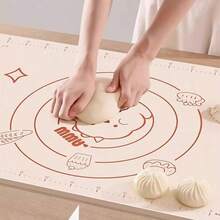 1pc Silicone Kneading Board, Silicone Baking Mat With Measurement Markings, Super Non-Stick Baking Pad, Cooking Mat, Kneading Mat, Oven Liner, Pie Crust Mat, Foldable Dough Kneading Mat - Multicolor - View 1