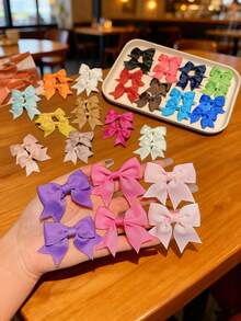 40 piezas Conjunto de pinzas para el cabello con moño lindo, adecuado para uso diario y casual, entrega al azar - Multicolor - Ver 11