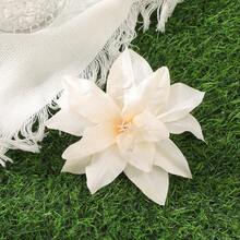 1个优雅百合花发夹，侧边鸭嘴夹发卡，适合度假旅行装扮，女士发饰，头部饰品，爪夹，发卡 - 彩色 - 查看 9