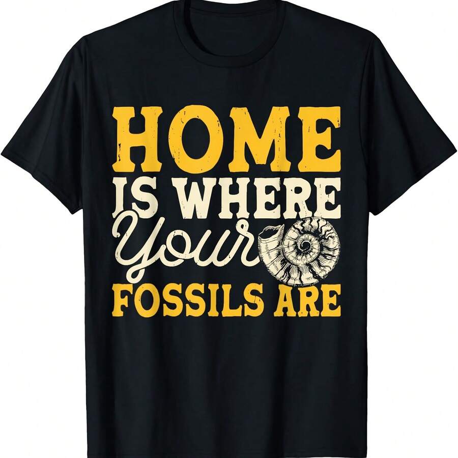 Camiseta "El hogar es donde están tus fósiles" - Negro 1 - Ver 1