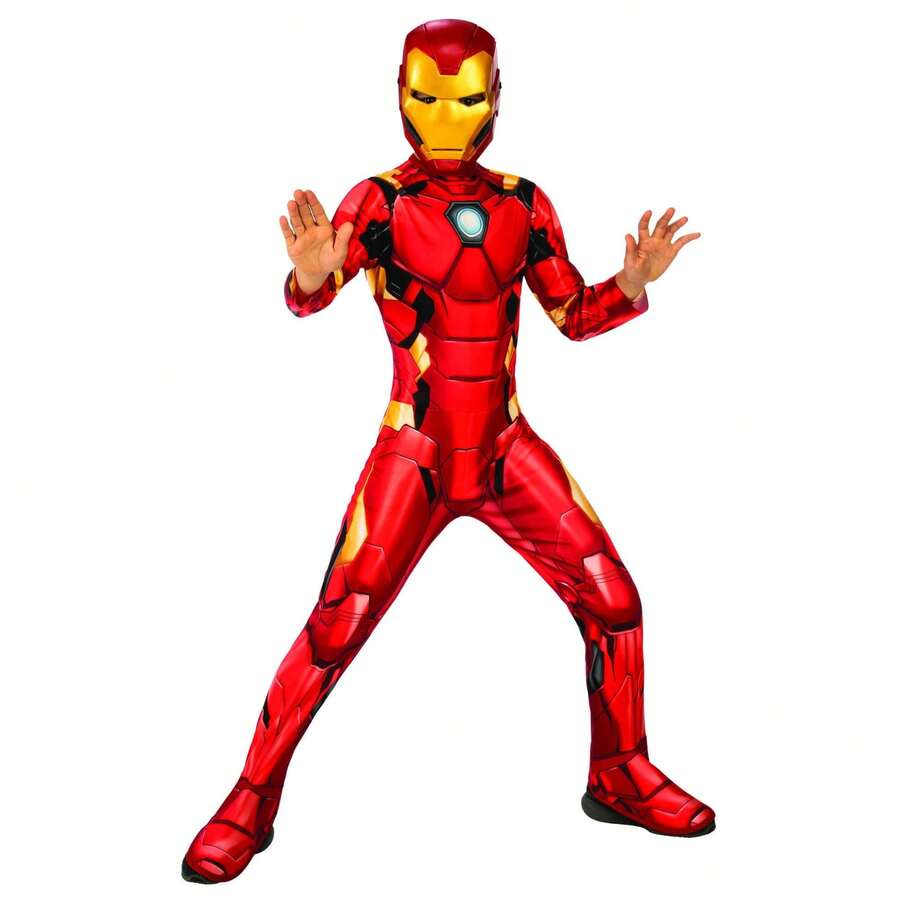 KIWI Déguisement Iron Man Classic Z pour enfants - Costume sous licence officielle - Authentique costume de super-héros - Idéal pour les fêtes et le carnaval - Facile à enfiler et à retirer, tissu confortable et léger - Multicolore - Voir 1