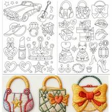 Pre-Printed Heart Plant Embroidery Stickers Water-Soluble Washable Non-Woven Stabilizer For DIY Sewing & Craft - A - View 6