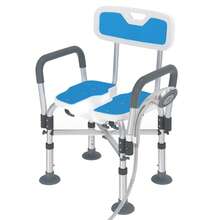 Shower Stool, Shower Chair, Height-Adjustable, Non-Slip Bath Seat With Backrest And Armrests, Bath Stool, Shower Stool For Adults And Seniors, With EVA Pad - B - Xem 3