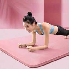 Yoga Pilates Fitness  8mm Thicknes Non Slip Yoga Cushion Travel Fitness Exercise Pad Women Home Gym Floor Workout - 粉色 - 查看 8