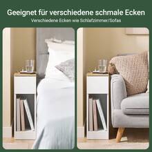 SoBuy Nachttisch mit Schublade für Boxspringbett Sofatisch  weiß BHT ca. 25x60x40cm FBT111-II-WN Bettablage Regal Zum Einhängen Beistelltisch schmal Telefontisch Nachtschrank Nachtkommode Beistelltisch Nachttisch Beistelltisch Nachttisch Säulentisch Tischhalter Robust Und Langlebig Überbetttisch Wohnzimmertisch Moderner Nachtschrank Moderne Nachtkommode Nachttisch Mit Schubladen Wohnzimmermöbel Weiß + Khaki MDF (E1) - Weiss - Übersicht 5