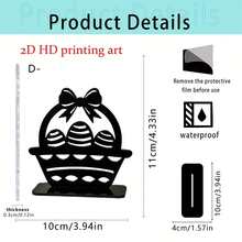 1/4pcs Black Easter Egg Decorations With Rabbit And Rabbit Ears, 2D Acrylic Design, Suitable For Decorating Window Sills, Bookshelves, Bedrooms, Living Rooms, Also Can Be Used As Holiday Party Gifts - Easter Ornaments - View 12