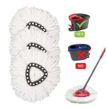 Spin Mop Head For O-Cedar Spin Mop Refill, EasyWring Spin Mop Microfiber Refill, Easy Cleaning Mop Head Replacement 3 Pack - A - 查看 1