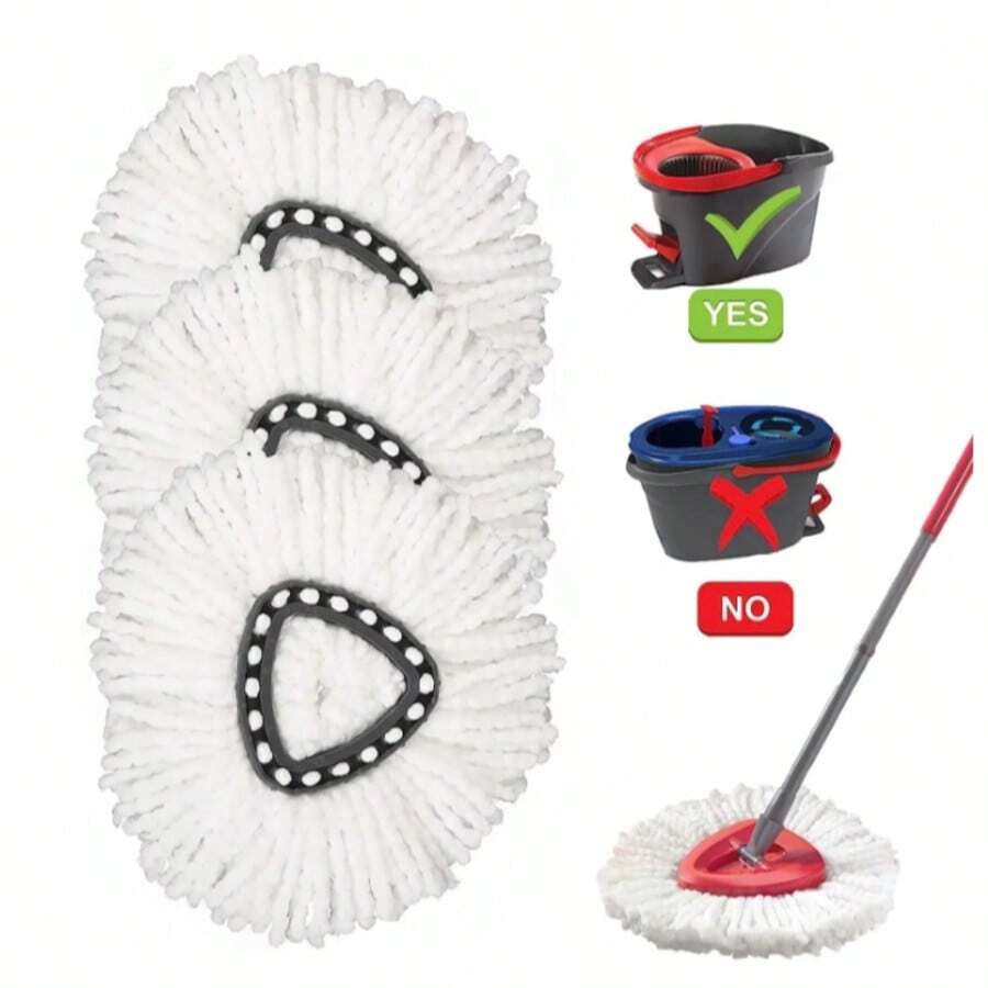 Spin Mop Head For O-Cedar Spin Mop Refill, EasyWring Spin Mop Microfiber Refill, Easy Cleaning Mop Head Replacement 3 Pack - A - 查看 1