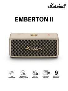 Marshall Emberton II 便携式蓝牙音箱，无线户外迷你音箱，30 小时以上播放时间，IP67 防水，360° 真立体声，支持堆叠模式，适合旅行、露营、淋浴和泳池等场合。 - 彩色 - 查看 3
