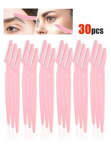 X Milania 170-Piece Set + Storage Box, Includes Multi-Color Eyebrow Trimmer And Shaver Kit, All-In-One Eyebrow Trimmer, Shaver, Exfoliator And Depilator, Body Hair Trimmer, Facial And Eyebrow Razor With Long Handle Blades (With Precision Guard), Multi-Function Eyebrow Trimmer, Suitable For Bikini Or Travel Use,Giveaways,Travel,Cheap Stuff,Travel Essential - Pink - View 29
