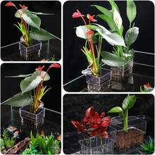 水族箱植物支架杯，壁挂式鱼缸水生植物种植杯，鱼缸装饰配件，易于安装，适用于水下和漂浮水生植物 - A - 查看 1