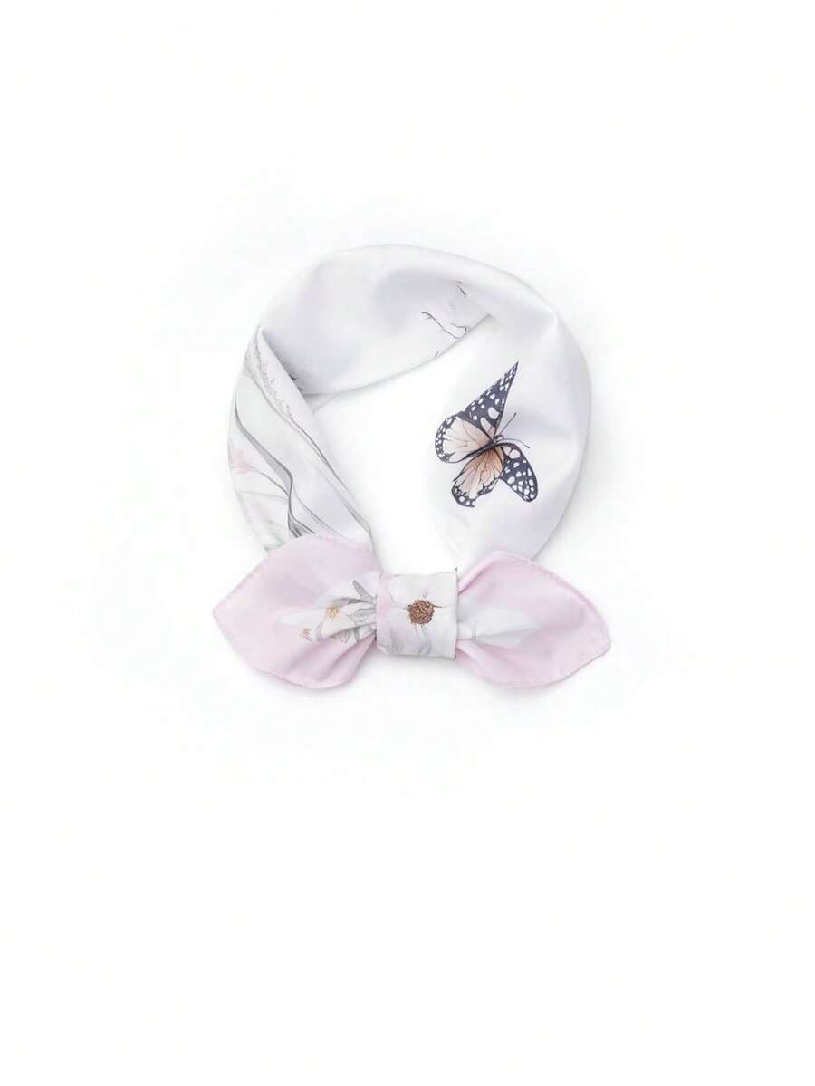 1pc Women's Bandana Floral Print Refreshing High-End Headscarf/Square Scarf - Multicolor - View 1