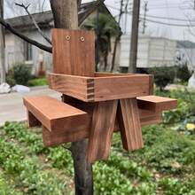 Durable Chipmunk Bird Feeder, Outdoor Hanging Small Animal Food Dispenser For Squirrels And Birds, Garden Ornament Picnic Table Decoration - trắng - Xem 3