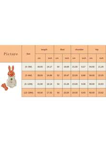 Disfraz de conejito de Pascua para bebé, mono sin mangas con capucha y bolsillo bordado de zanahoria, calcetines largos, ropa de fiesta - Naranja - Ver 8