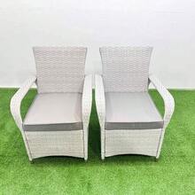 Fimous Wicker PE Rattan Garden Furniture Set Patio Outdoor 6 Chairs Plus Big Round Table Set Light Grey Mixed - 6 Chairs + Large Round Table (ø120 X 70 Cm) - View 3