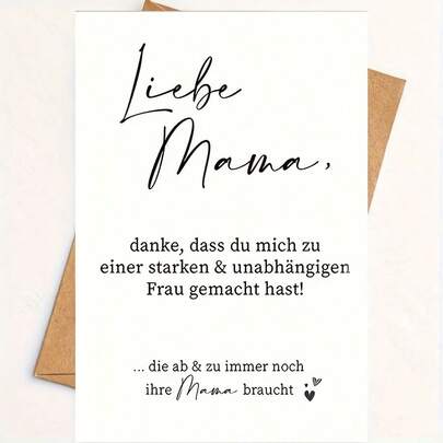 1pc Charming German-Style Greeting Cards For Moms, Grandmas, And Sisters - Ideal For Mother'S Day And Everyday Use, Tactile Cartoon Design, Perfect For Mother's Day, Everyday Greeting