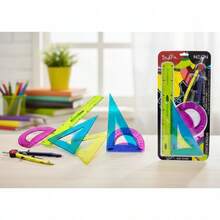 5 Piezas Juego De Geometria Flexible Grande Colores Compás Indra Conjunto Profesional de Dibujo Geométrico de 5 Piezas - Comienza tu viaje artístico con precisión - Multicolor - Ver 6