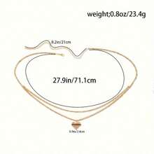 1 Fashionable, Exquisite, Simple, And Versatile Double-Layered  Heart-Shaped Waist Chain, Suitable For Women As A Body Chain Or A Sexy Beach Body Chain. - Silvery - View 5