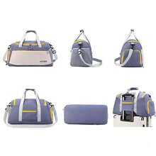 Multifunctional Unisex Sports Travel Bag With Shoe Compartment And Crossbody Strap - Xám - Xem 3