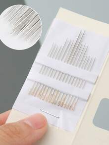 重型不锈钢手缝针套装，包含各种尺寸的大眼针，适用于针线活、缝纫、刺绣和手工艺品制作，是初学者和专业裁缝/手工艺者的理想家用缝纫针套装。 - A - 查看 6