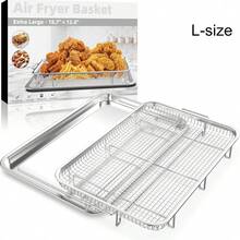 1 buah Keranjang Penggorengan Udara, Baki Penggorengan Udara Anti Lengket dan Loyang Panggang untuk Oven, Cocok untuk Menggoreng dengan Udara, Memanggang, Membakar, dan Memanggang di Atas Panggangan - MultiWarna - View 17