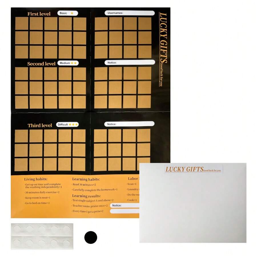 一套黄色刮刮惊喜礼品纸，适用于生日、周年纪念日、节日礼物