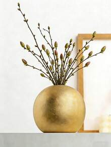 1/3 chiếc bình hoa hình cầu màu vàng, trang trí nhà cửa nghệ thuật, bình hoa hình cầu nứt vỡ, trang trí ấm cúng thư giãn. Bình hoa trang trí nhà cửa, vật trang trí trung tâm cho bàn ăn/đám cưới, phòng ăn, văn phòng, trang trí phòng khách màu vàng, món quà tuyệt vời cho bạn bè. - Vàng - Xem 4