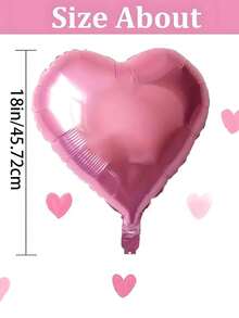 50pcs 18in Pink Heart Decor Set, Suitable For Wedding Ceremony Decor, Proposal Party, Wedding Reception, Backdrop, Bridal Shower,Valentine's Day Decorative Balloon - Pink - View 5